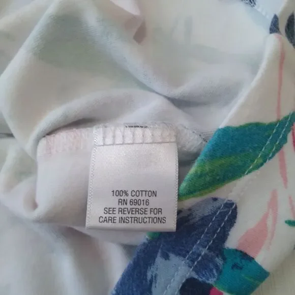 Studio Works Colorful Floral Pattern Short Sleeve The Studio Tee Petite Large - Picture 4 of 12